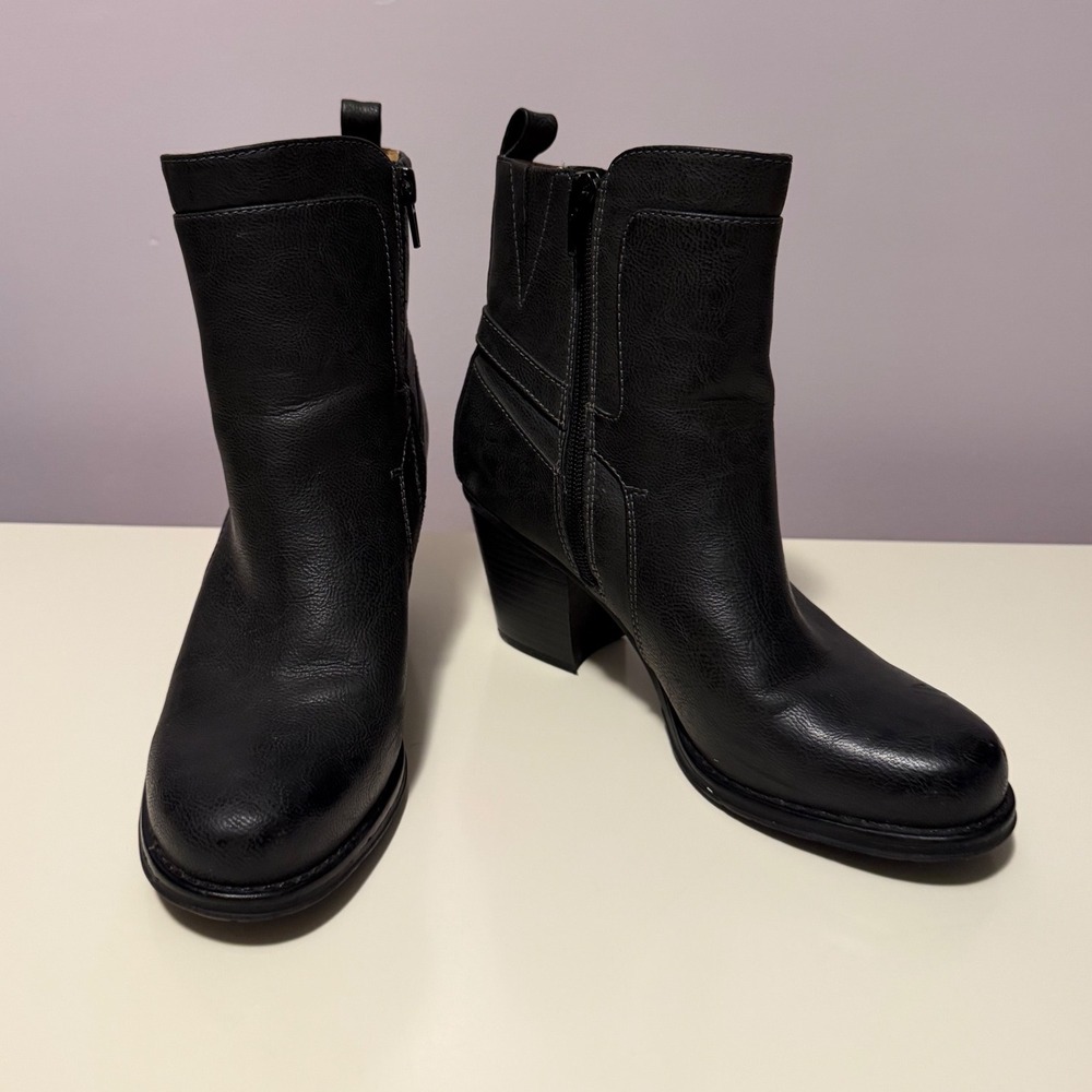 Naturalizer Tiffany Black Ankle Boots Block Heel N5 Comfort Women 7M